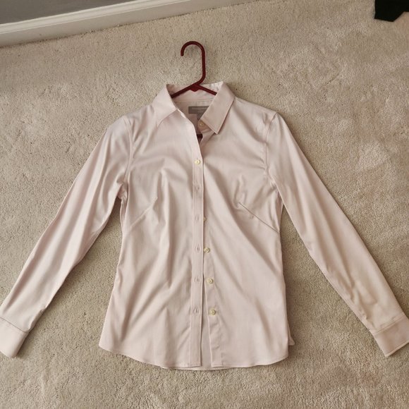 Banana Republic Tops - NWOT Banana Republic Fitted Non-iron Shirt, pink, Petite 2